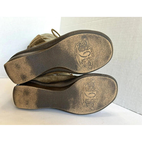 Nine West Vintage America Collection Furball Brown Suede Faux Fur Boots Size 7M - Picture 9 of 9